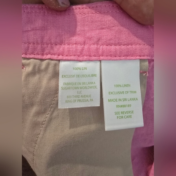 Lilly Pulitzer Women’s Pink Aldora 100% Linen Short Size 12 - Picture 6 of 6